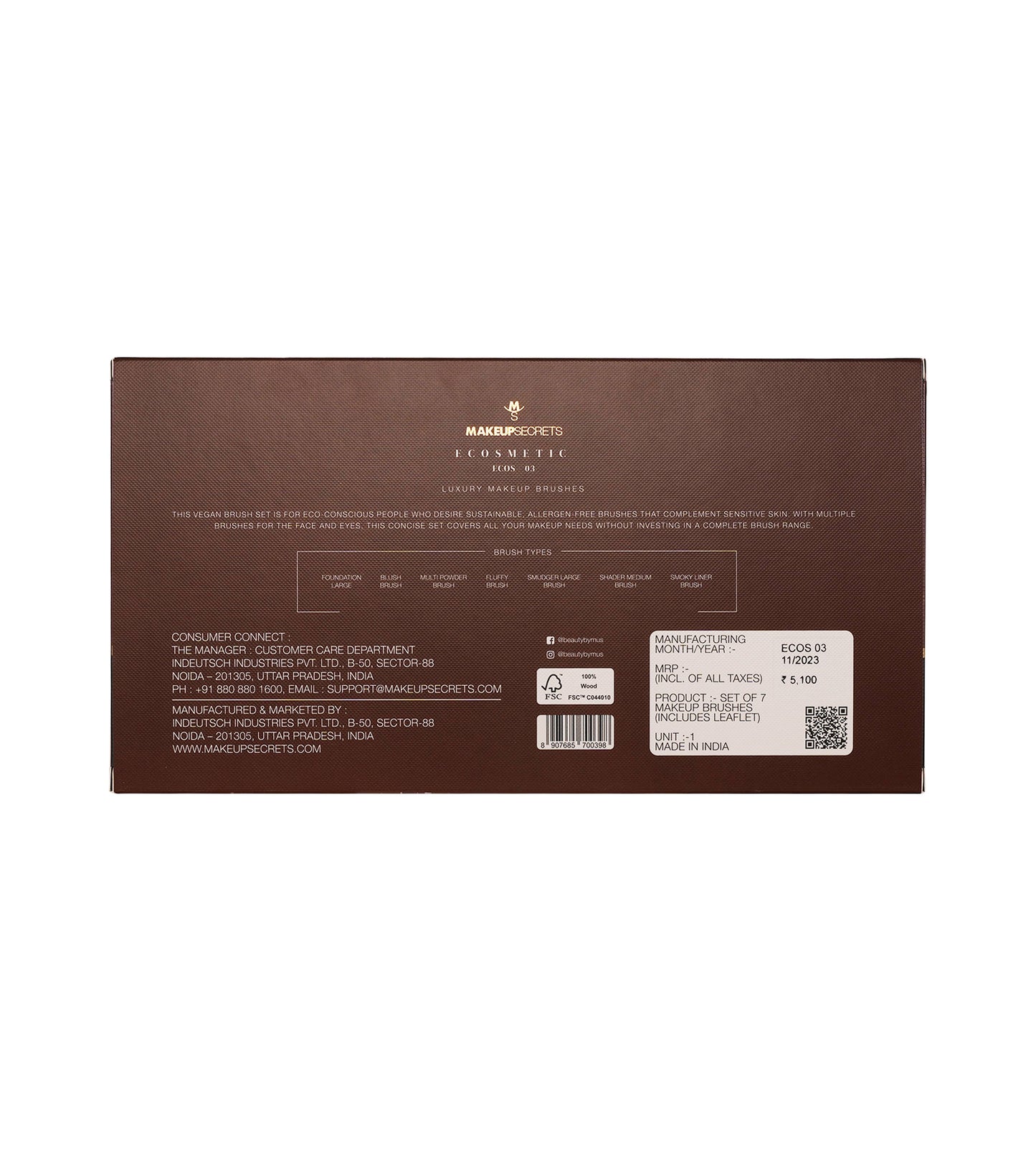 Ecosmetic - 7 Brush Set - ECOS03